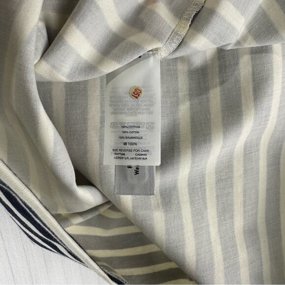 J. Crew One Shoulder Navy Blue/White Striped Nautical Blouse Ruffle Size Medium - Picture 4 of 5